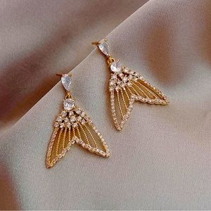 Mermaid Tail 925 Sterling Silver Silver Needle Earrings For Women